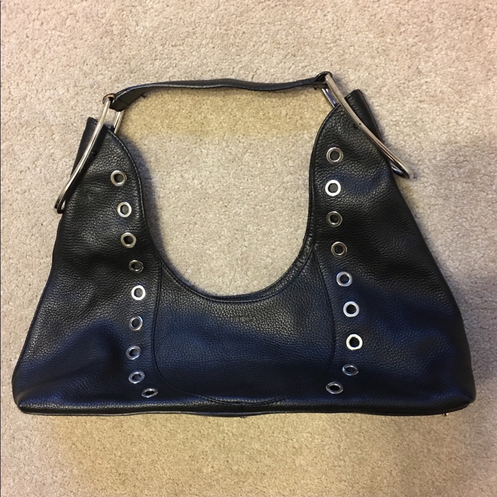 Black Genuine Leather Furla Handbag